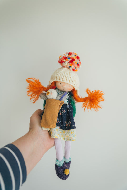 Carmen - Pint Sized Wool Filled Weighted Waldorf Inspired Doll
