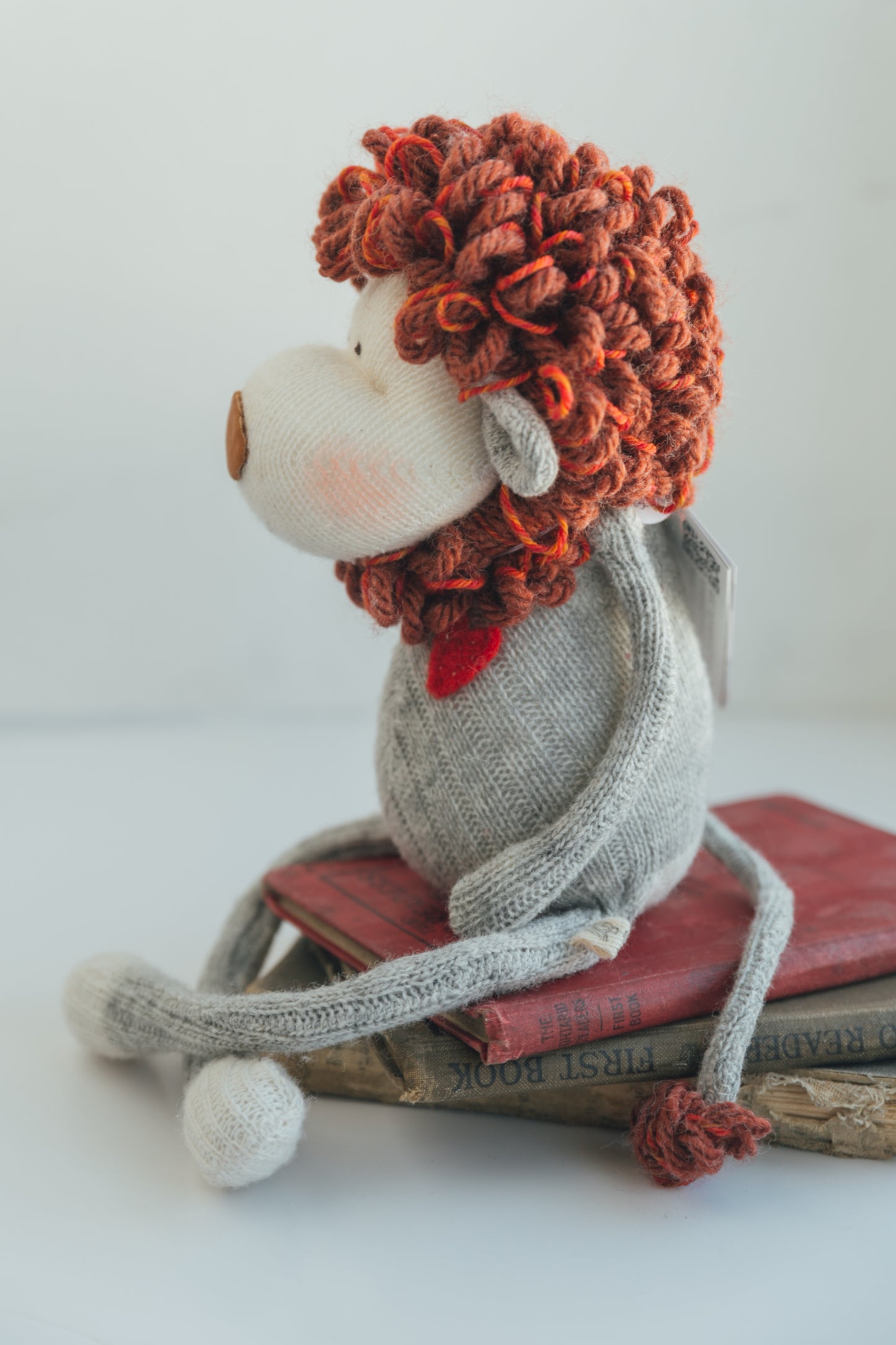 Leo - Original Sculpted Sock Lion, weighted