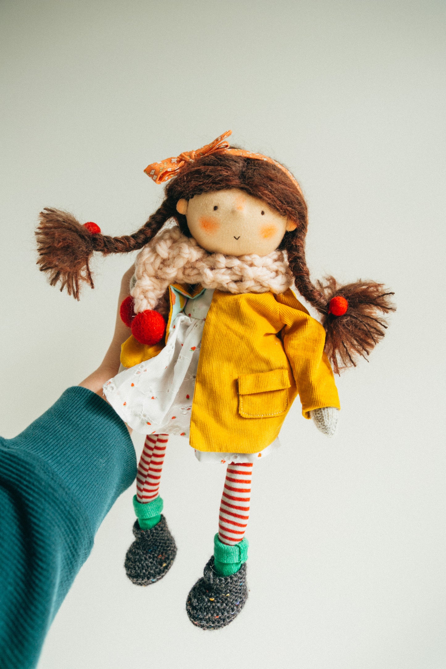 Olive - Wool Filled Weighted Waldorf Inspired Doll
