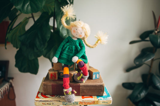 Penelope - Pint Sized Wool Filled Weighted Waldorf Inspired Doll