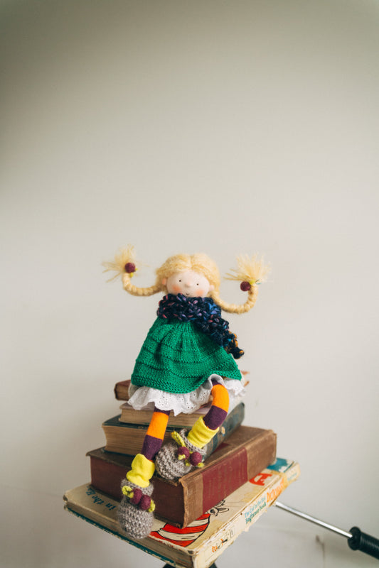 Penelope - Pint Sized Wool Filled Weighted Waldorf Inspired Doll